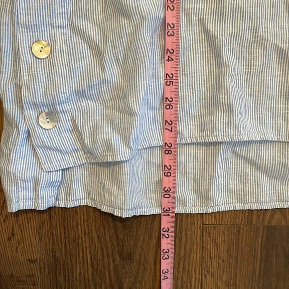 J Jill | Linen Pinstripe Tunic Cover Top - Picture 6 of 9